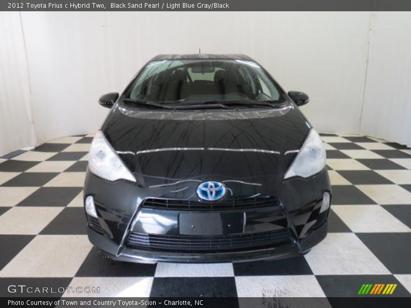 Black Sand Pearl / Light Blue Gray/Black 2012 Toyota Prius c Hybrid Two