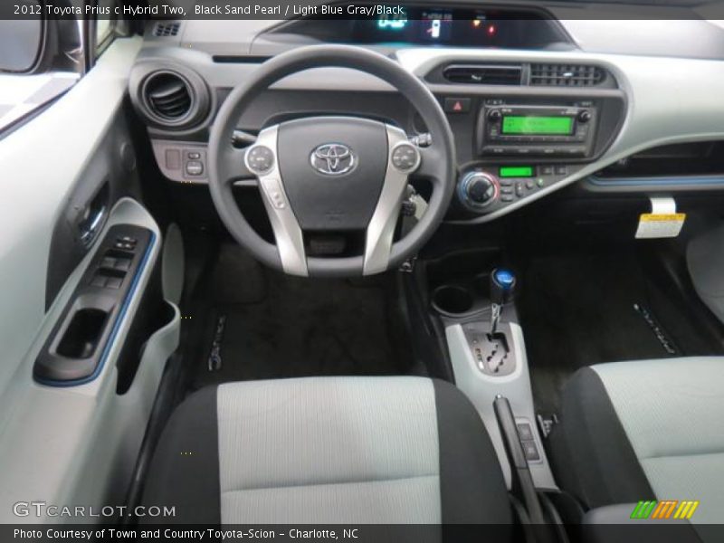 Black Sand Pearl / Light Blue Gray/Black 2012 Toyota Prius c Hybrid Two