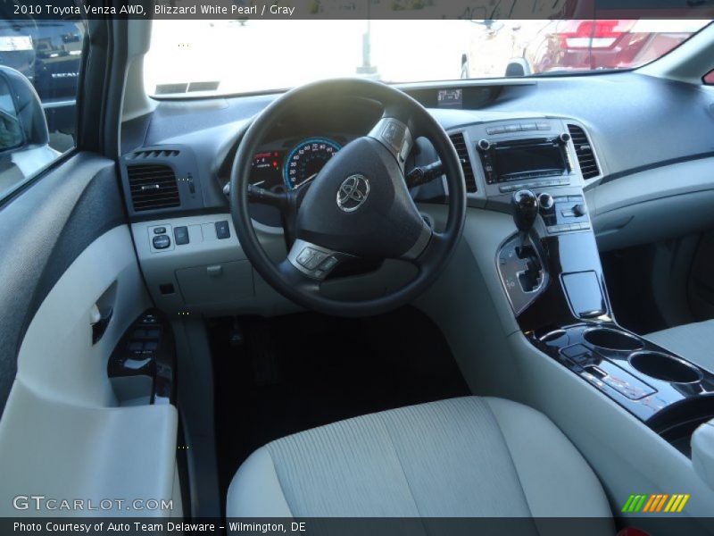 Blizzard White Pearl / Gray 2010 Toyota Venza AWD