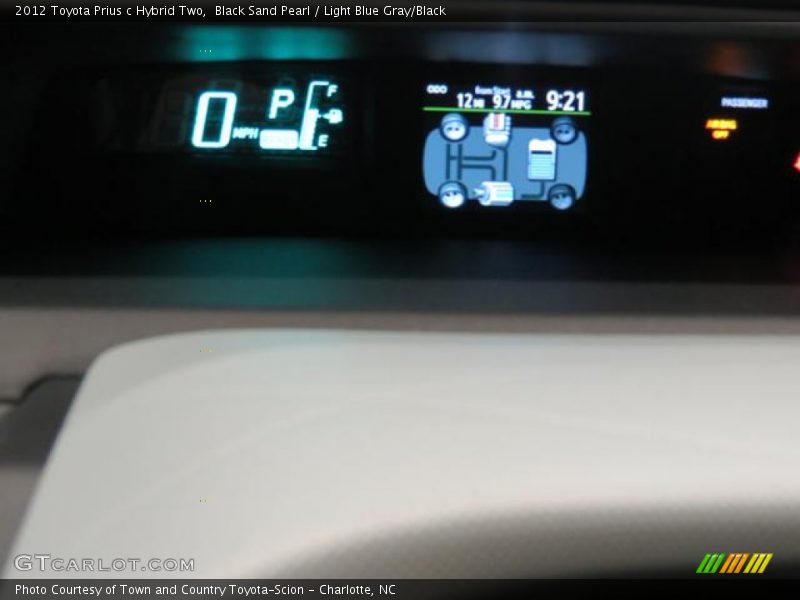 Black Sand Pearl / Light Blue Gray/Black 2012 Toyota Prius c Hybrid Two