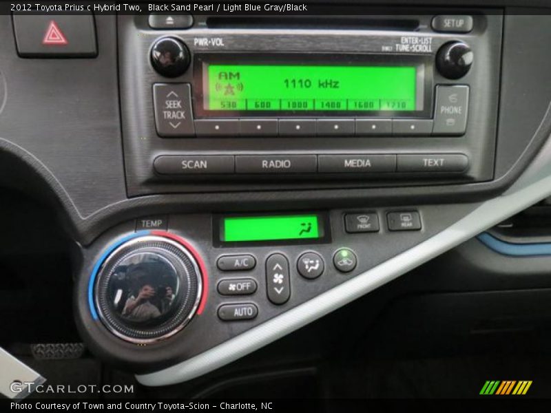 Black Sand Pearl / Light Blue Gray/Black 2012 Toyota Prius c Hybrid Two