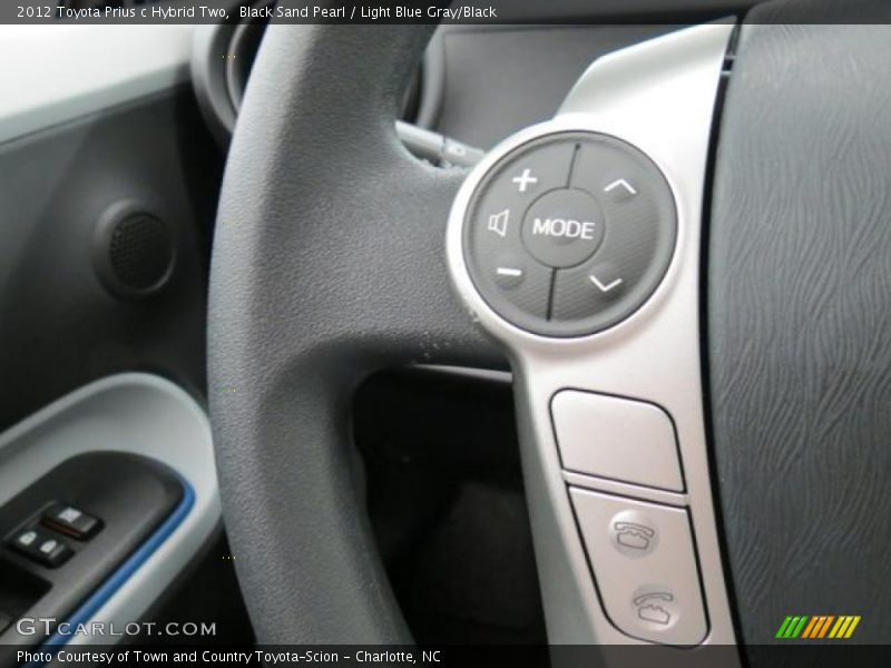 Black Sand Pearl / Light Blue Gray/Black 2012 Toyota Prius c Hybrid Two