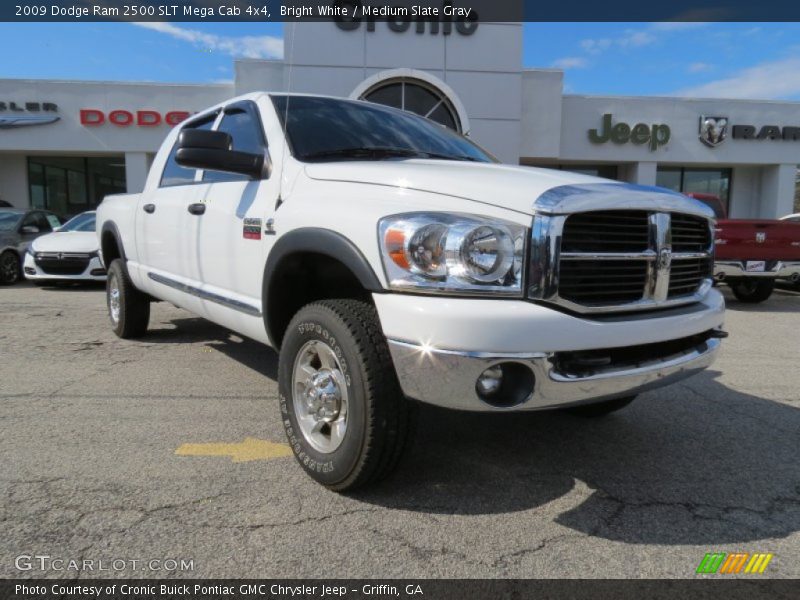 Bright White / Medium Slate Gray 2009 Dodge Ram 2500 SLT Mega Cab 4x4
