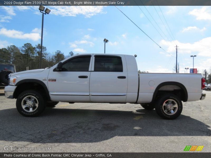 Bright White / Medium Slate Gray 2009 Dodge Ram 2500 SLT Mega Cab 4x4