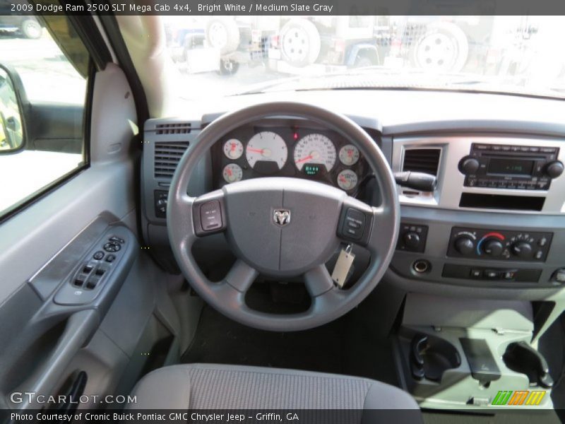 Bright White / Medium Slate Gray 2009 Dodge Ram 2500 SLT Mega Cab 4x4