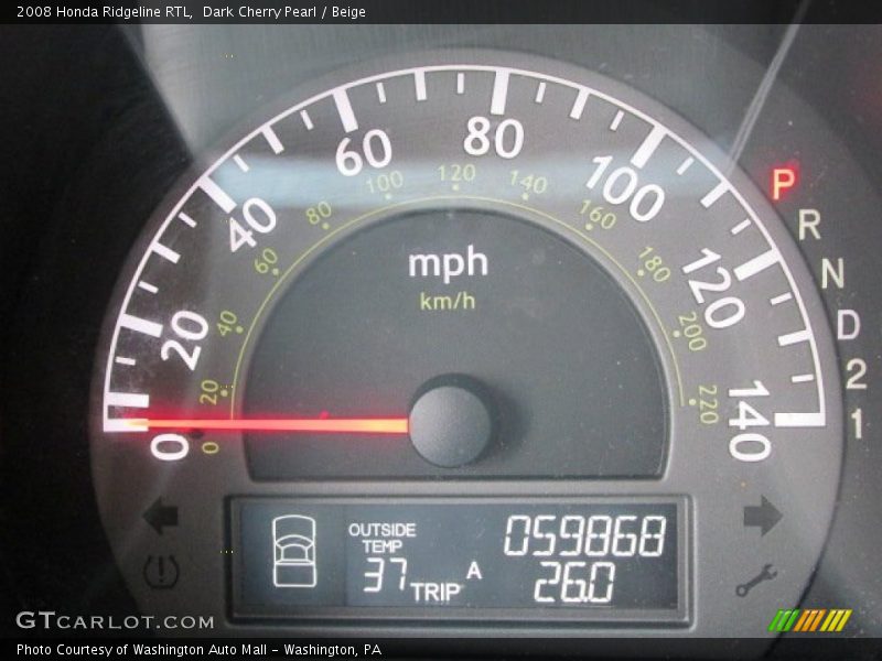 Dark Cherry Pearl / Beige 2008 Honda Ridgeline RTL