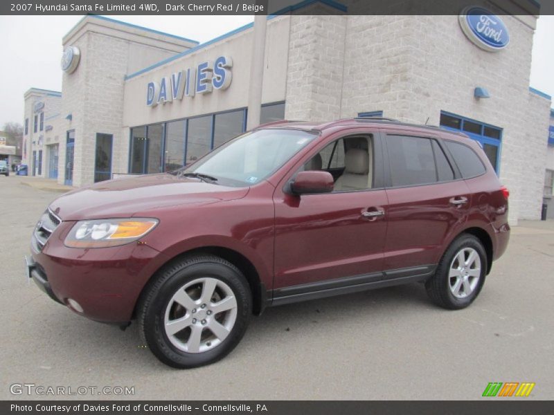 Dark Cherry Red / Beige 2007 Hyundai Santa Fe Limited 4WD