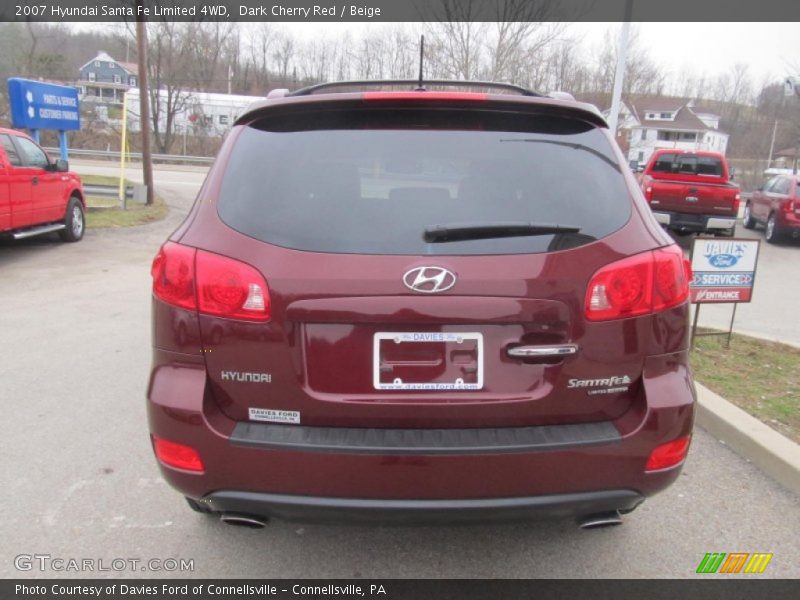 Dark Cherry Red / Beige 2007 Hyundai Santa Fe Limited 4WD