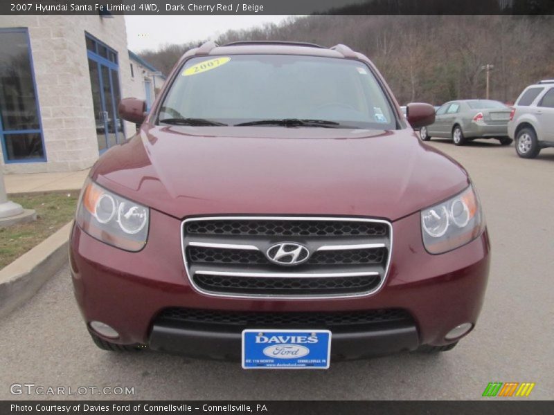 Dark Cherry Red / Beige 2007 Hyundai Santa Fe Limited 4WD