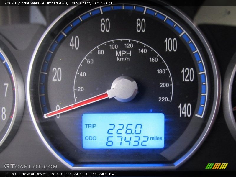 Dark Cherry Red / Beige 2007 Hyundai Santa Fe Limited 4WD