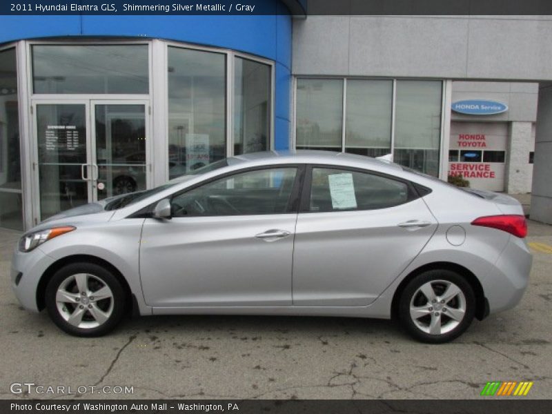 Shimmering Silver Metallic / Gray 2011 Hyundai Elantra GLS