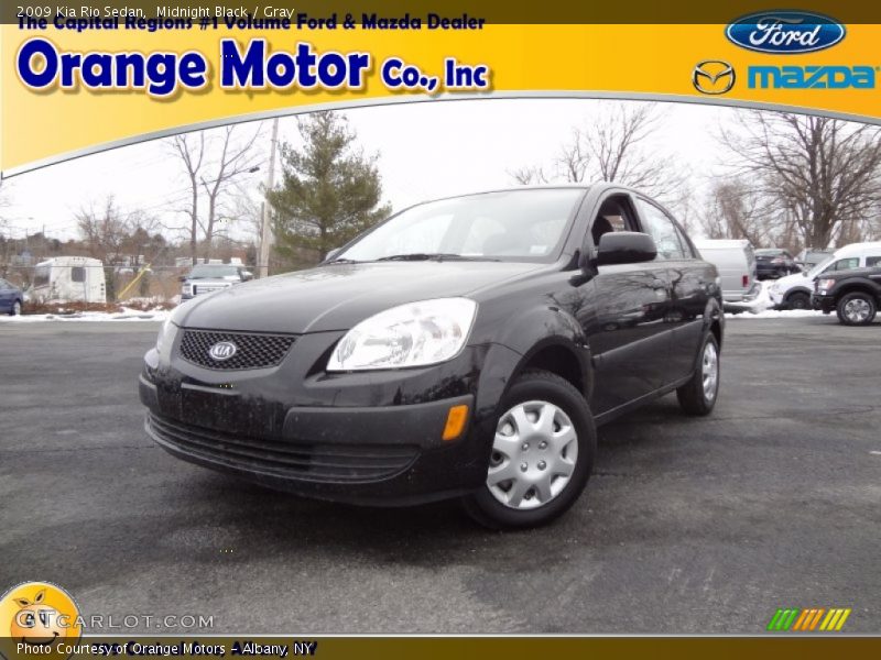Midnight Black / Gray 2009 Kia Rio Sedan