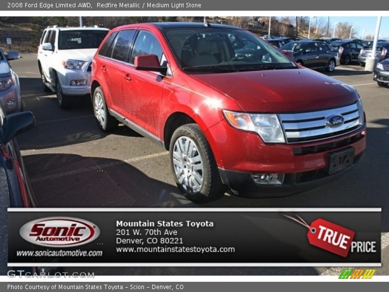 Redfire Metallic / Medium Light Stone 2008 Ford Edge Limited AWD