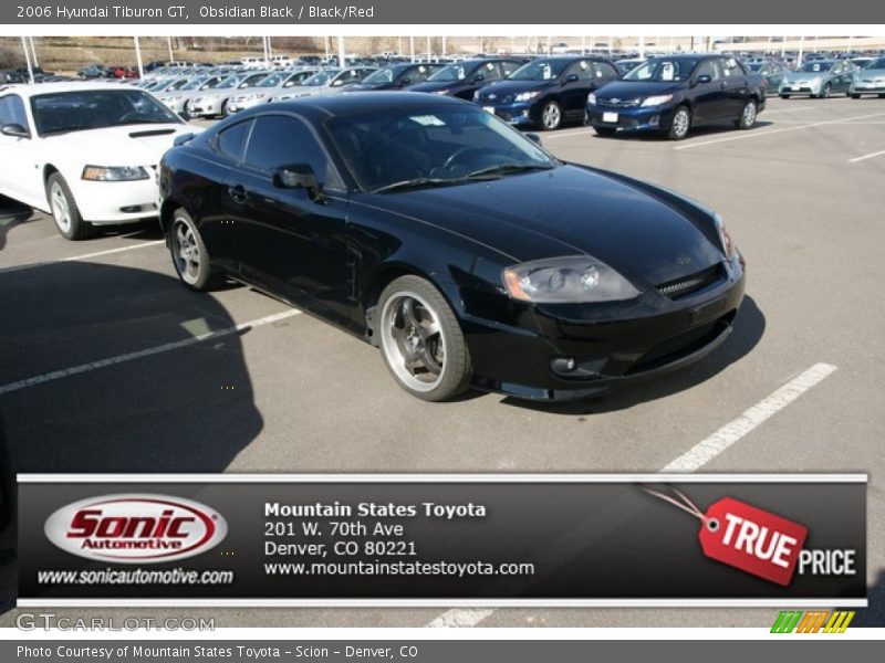 Obsidian Black / Black/Red 2006 Hyundai Tiburon GT