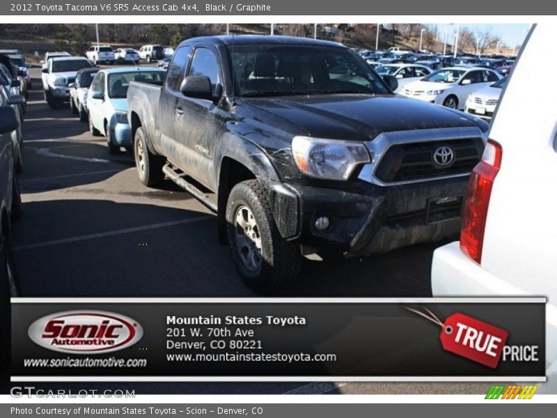 Black / Graphite 2012 Toyota Tacoma V6 SR5 Access Cab 4x4