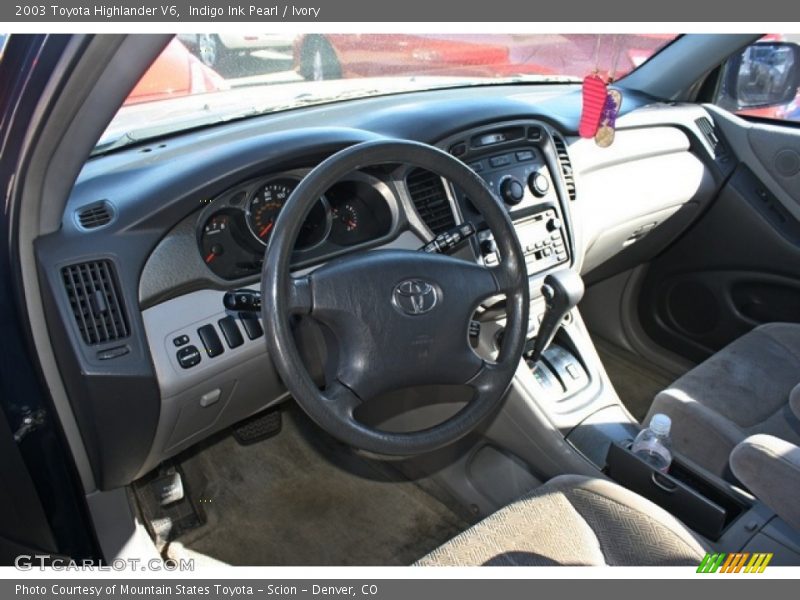 Indigo Ink Pearl / Ivory 2003 Toyota Highlander V6