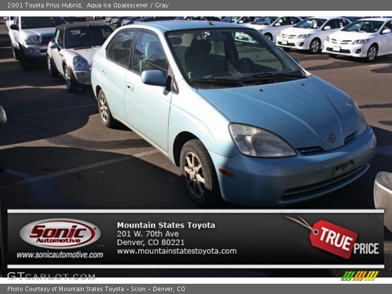 Aqua Ice Opalescenet / Gray 2001 Toyota Prius Hybrid