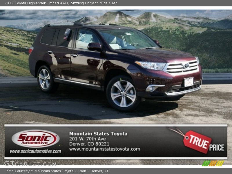 Sizzling Crimson Mica / Ash 2013 Toyota Highlander Limited 4WD