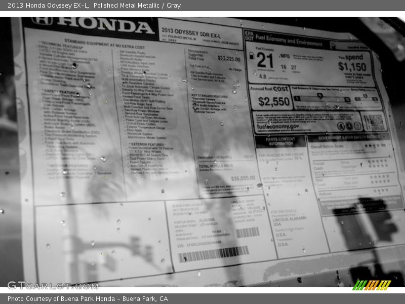 Polished Metal Metallic / Gray 2013 Honda Odyssey EX-L