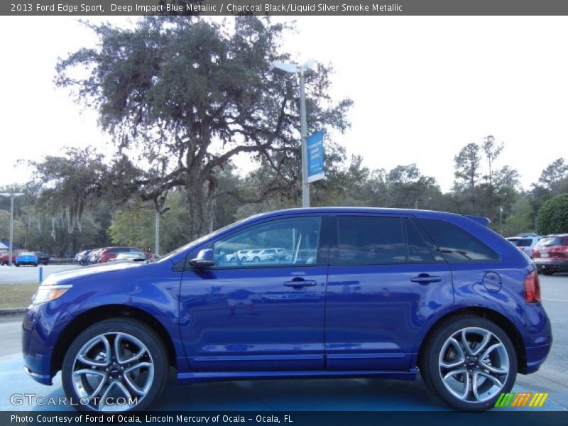 Deep Impact Blue Metallic / Charcoal Black/Liquid Silver Smoke Metallic 2013 Ford Edge Sport
