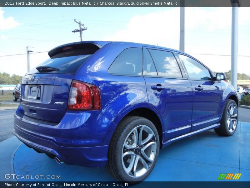 Deep Impact Blue Metallic / Charcoal Black/Liquid Silver Smoke Metallic 2013 Ford Edge Sport