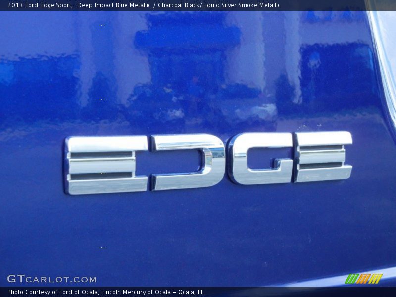 Deep Impact Blue Metallic / Charcoal Black/Liquid Silver Smoke Metallic 2013 Ford Edge Sport