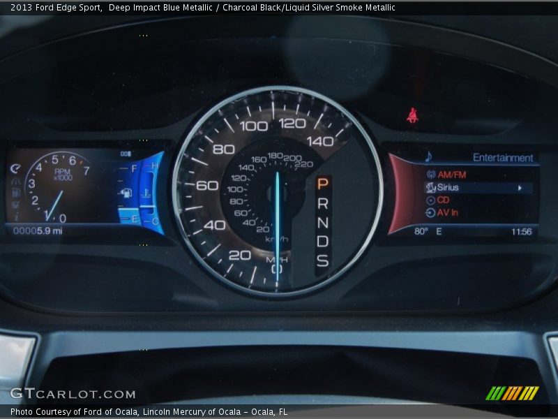 Deep Impact Blue Metallic / Charcoal Black/Liquid Silver Smoke Metallic 2013 Ford Edge Sport
