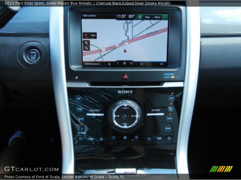 Deep Impact Blue Metallic / Charcoal Black/Liquid Silver Smoke Metallic 2013 Ford Edge Sport