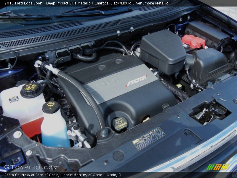 Deep Impact Blue Metallic / Charcoal Black/Liquid Silver Smoke Metallic 2013 Ford Edge Sport