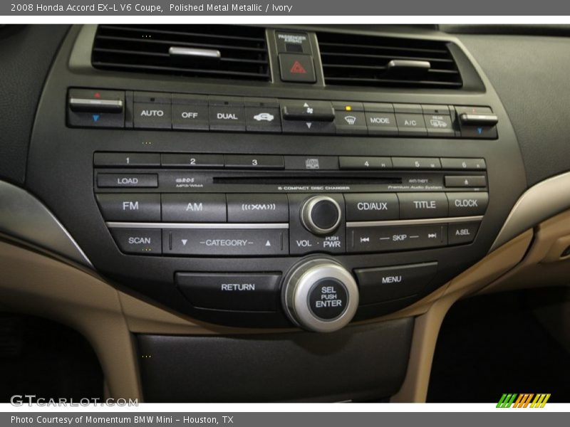 Controls of 2008 Accord EX-L V6 Coupe