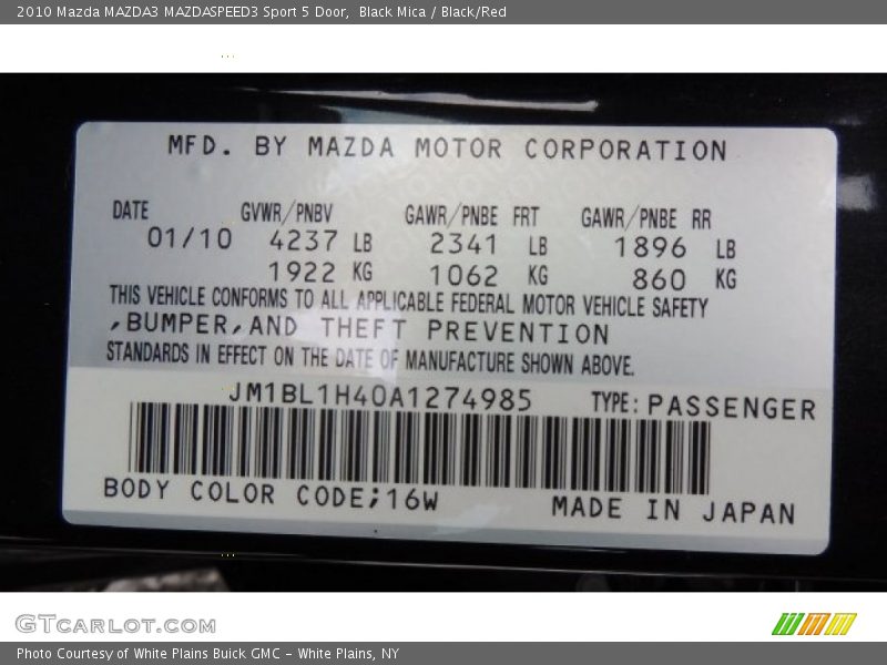 16W - 2010 Mazda MAZDA3 MAZDASPEED3 Sport 5 Door