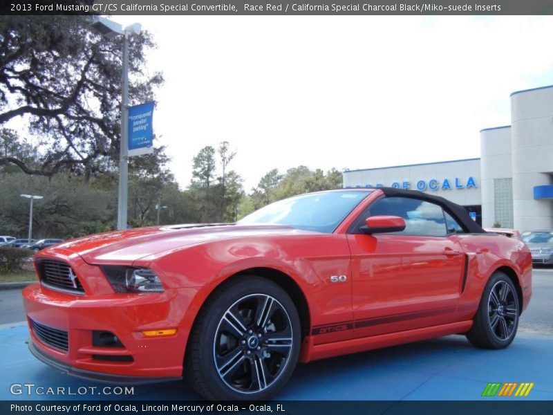 Race Red / California Special Charcoal Black/Miko-suede Inserts 2013 Ford Mustang GT/CS California Special Convertible