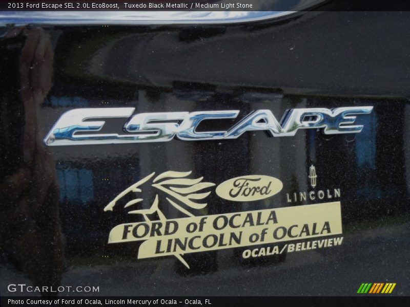 Tuxedo Black Metallic / Medium Light Stone 2013 Ford Escape SEL 2.0L EcoBoost