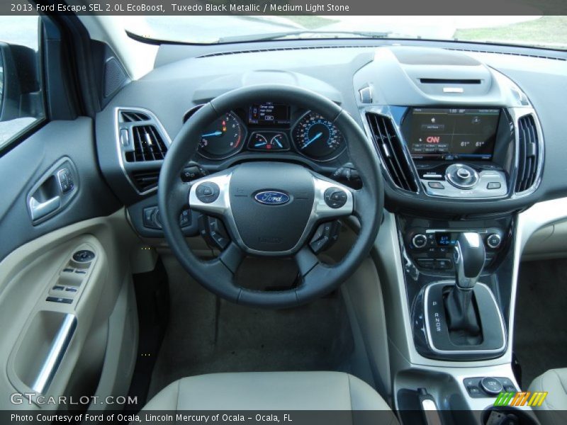 Tuxedo Black Metallic / Medium Light Stone 2013 Ford Escape SEL 2.0L EcoBoost