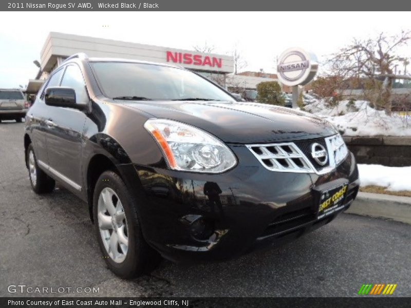 Wicked Black / Black 2011 Nissan Rogue SV AWD