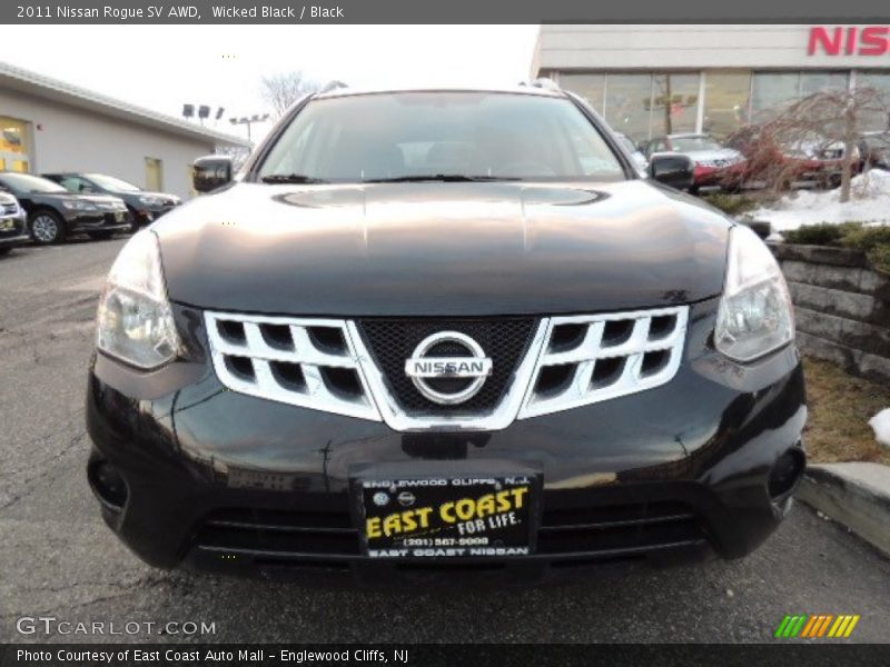Wicked Black / Black 2011 Nissan Rogue SV AWD