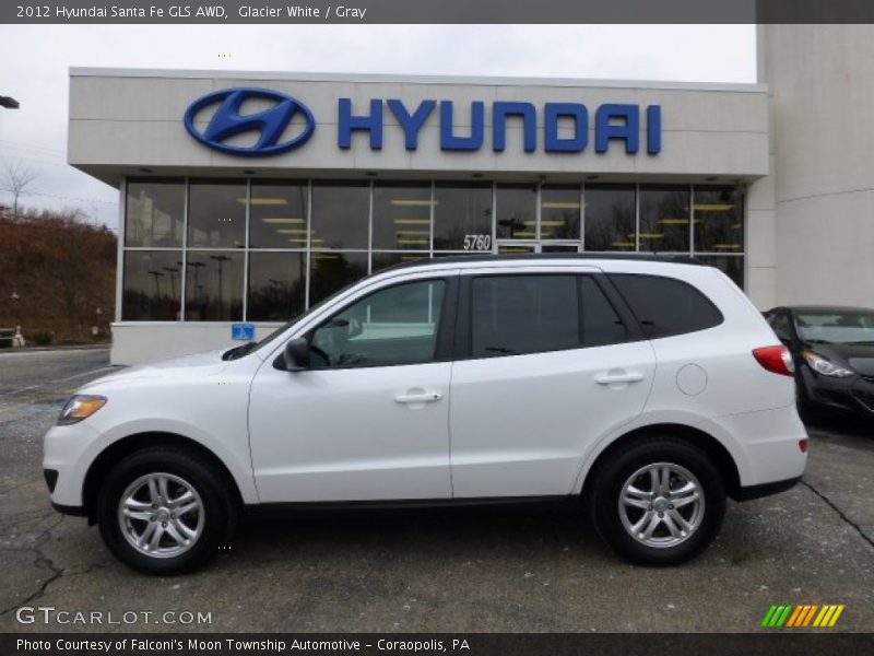 Glacier White / Gray 2012 Hyundai Santa Fe GLS AWD