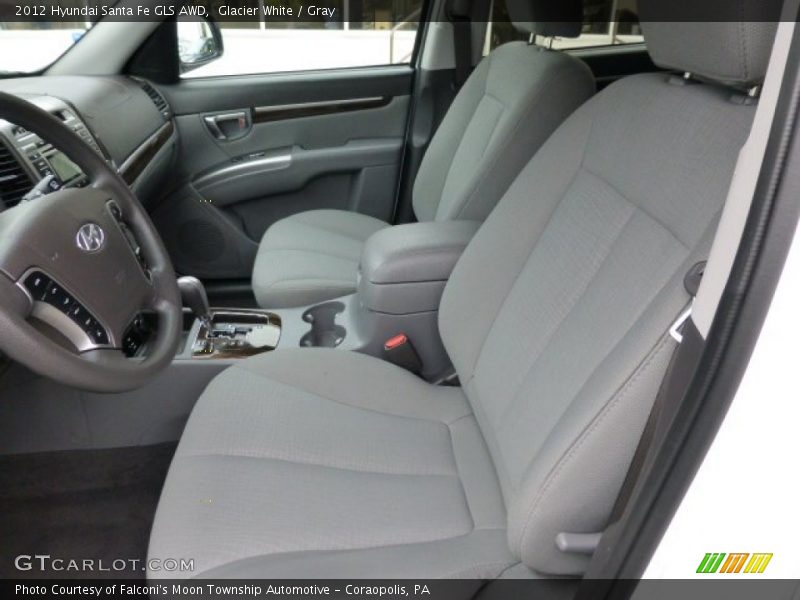 Glacier White / Gray 2012 Hyundai Santa Fe GLS AWD