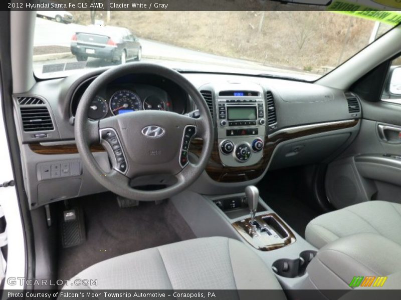 Glacier White / Gray 2012 Hyundai Santa Fe GLS AWD