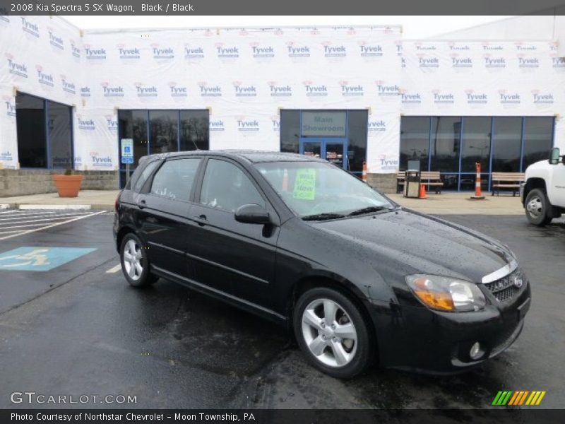 Black / Black 2008 Kia Spectra 5 SX Wagon