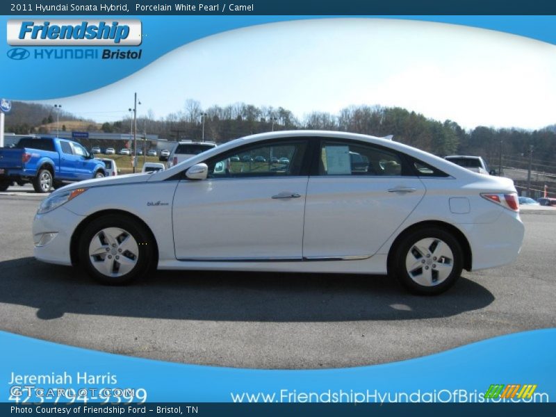Porcelain White Pearl / Camel 2011 Hyundai Sonata Hybrid
