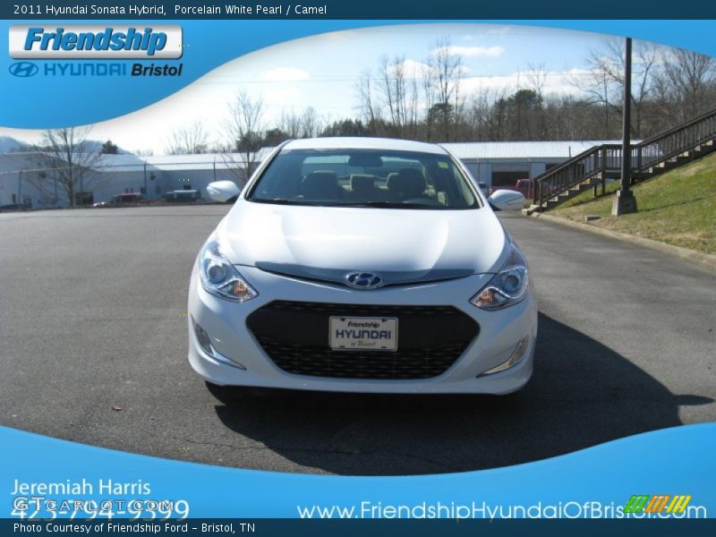 Porcelain White Pearl / Camel 2011 Hyundai Sonata Hybrid