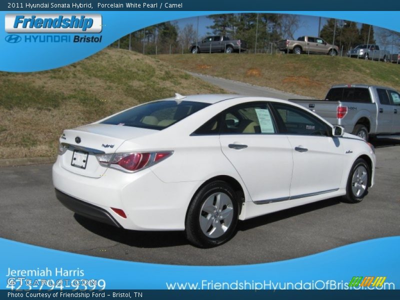 Porcelain White Pearl / Camel 2011 Hyundai Sonata Hybrid