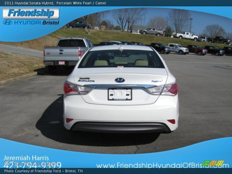 Porcelain White Pearl / Camel 2011 Hyundai Sonata Hybrid