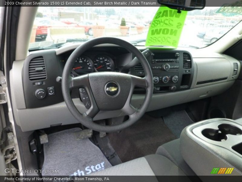 Silver Birch Metallic / Dark Titanium 2009 Chevrolet Silverado 1500 LS Extended Cab