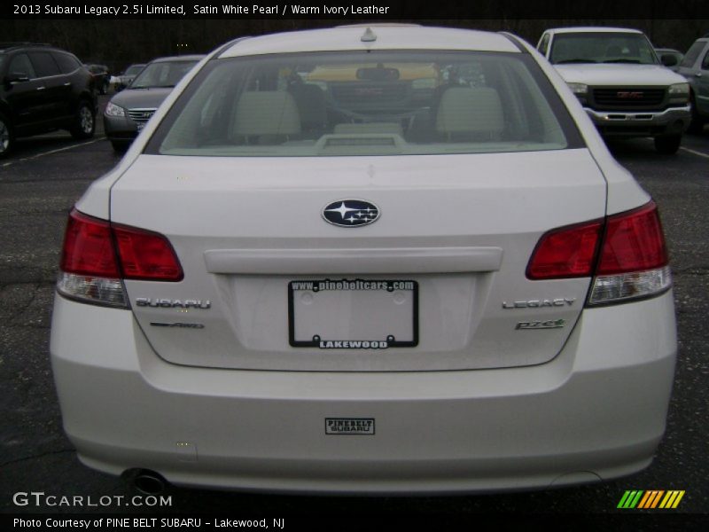 Satin White Pearl / Warm Ivory Leather 2013 Subaru Legacy 2.5i Limited