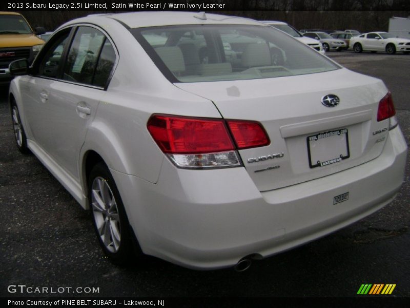 Satin White Pearl / Warm Ivory Leather 2013 Subaru Legacy 2.5i Limited