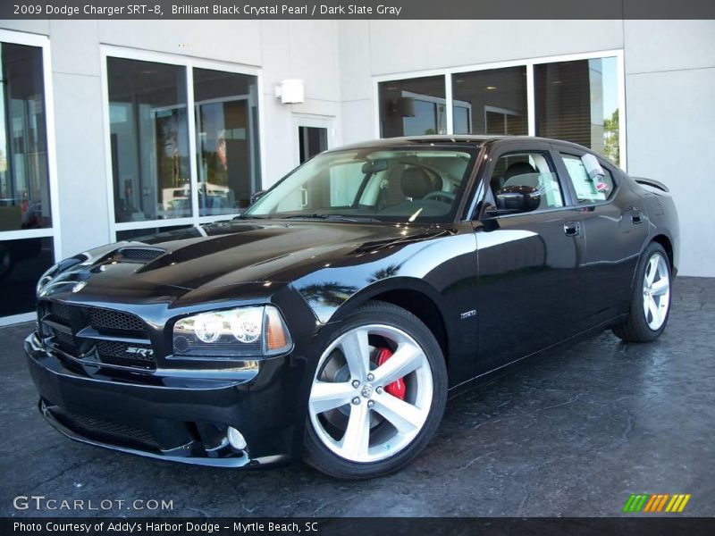 Brilliant Black Crystal Pearl / Dark Slate Gray 2009 Dodge Charger SRT-8