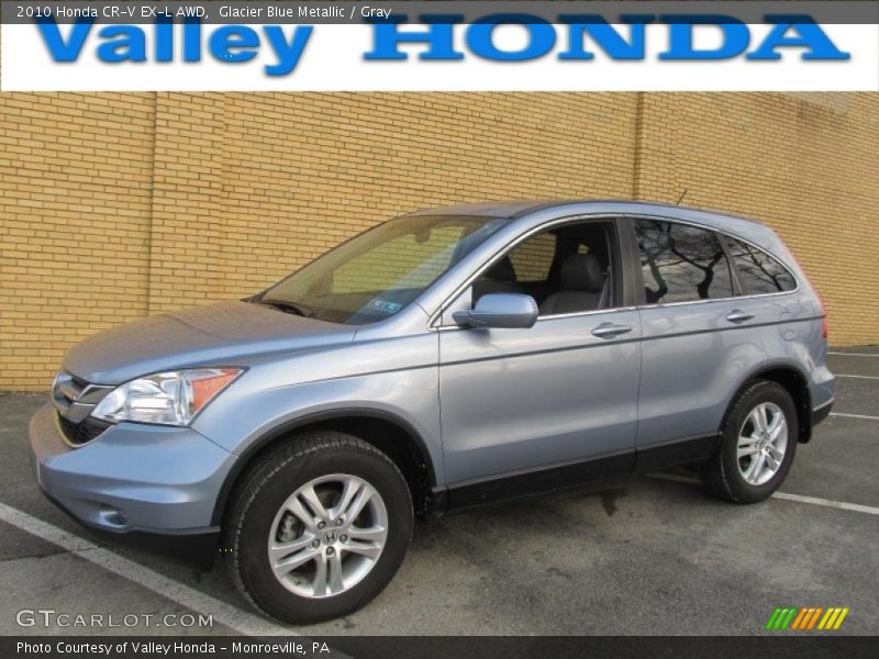 Glacier Blue Metallic / Gray 2010 Honda CR-V EX-L AWD