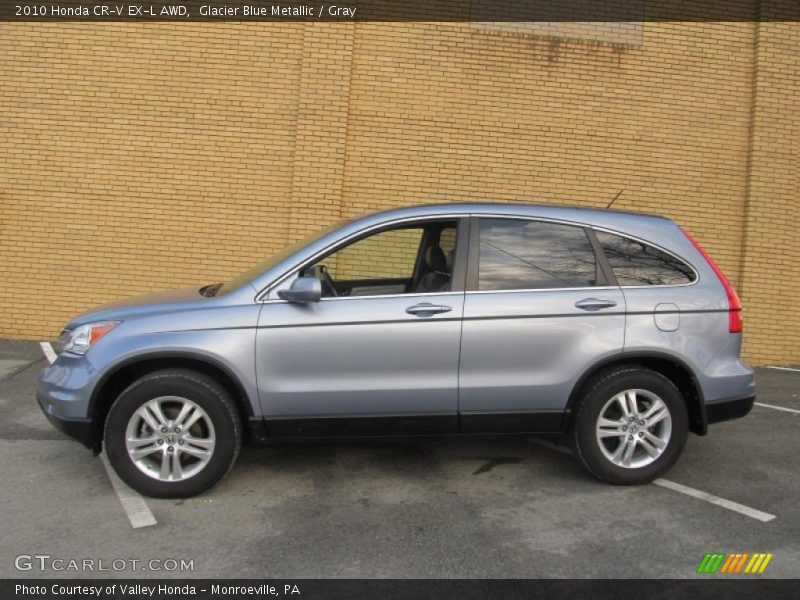 Glacier Blue Metallic / Gray 2010 Honda CR-V EX-L AWD